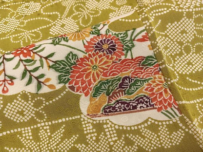 平和屋着物■上質な小紋 型染め 菊花文 正絹 逸品 BAAW6950mz