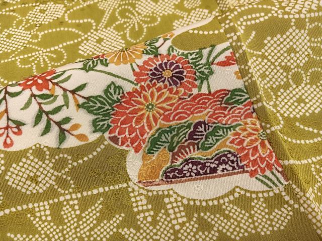 平和屋着物■上質な小紋 型染め 菊花文 正絹 逸品 BAAW6950mz