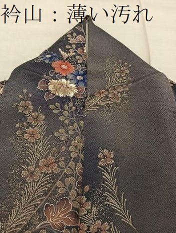 平和屋着物■上質な小紋　菊花文　金彩　正絹　逸品　BAAW6964mz