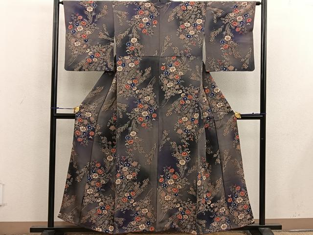 平和屋着物■上質な小紋　菊花文　金彩　正絹　逸品　BAAW6964mz
