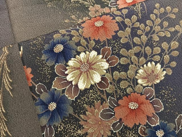 平和屋着物■上質な小紋　菊花文　金彩　正絹　逸品　BAAW6964mz
