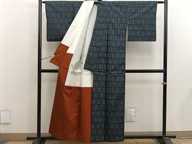 平和屋着物■本場村山大島紬 亀甲文 正絹 逸品 BAAW6965mz