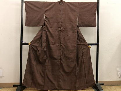 平和屋着物■上質な紬　焦茶色　正絹　逸品　BAAW6966mz