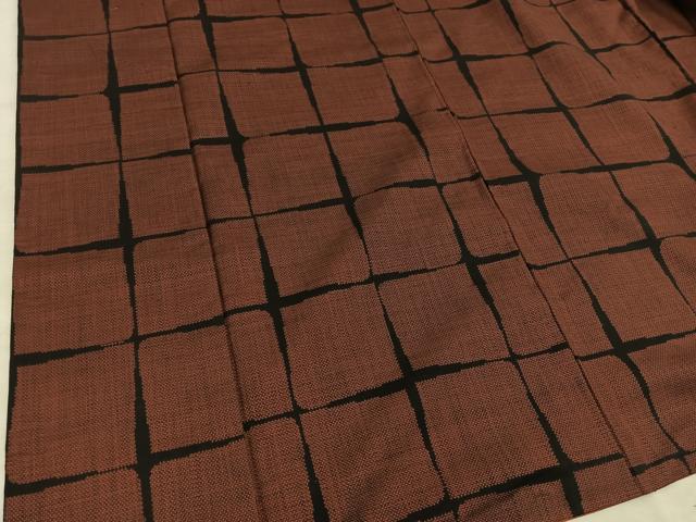 平和屋着物■本場大島紬 7マルキ 格子柄 正絹 逸品 BAAW6969mz