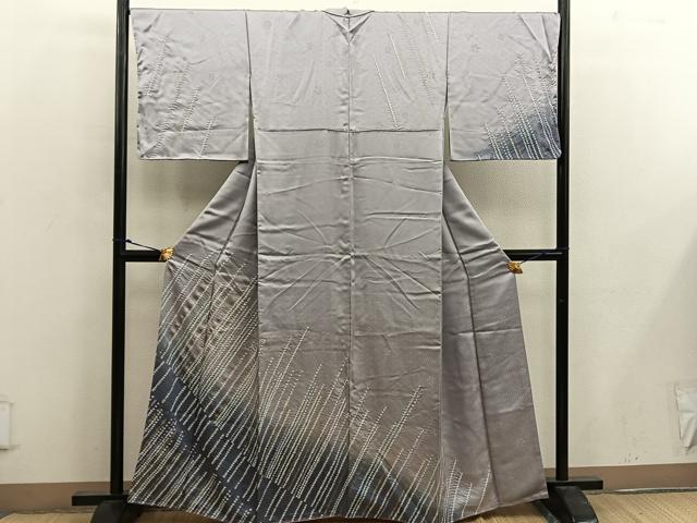 平和屋着物■訪問着　斜線文　暈し染め　金彩　正絹　逸品　BAAW6972mz