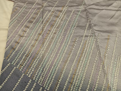 平和屋着物■訪問着　斜線文　暈し染め　金彩　正絹　逸品　BAAW6972mz