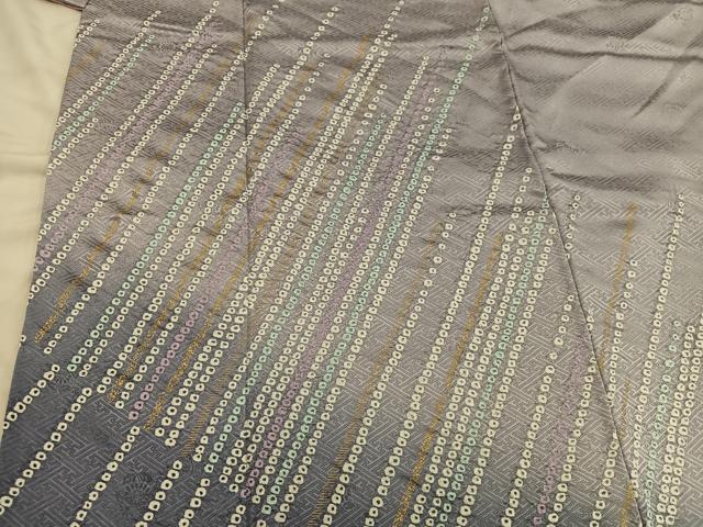 平和屋着物■訪問着　斜線文　暈し染め　金彩　正絹　逸品　BAAW6972mz