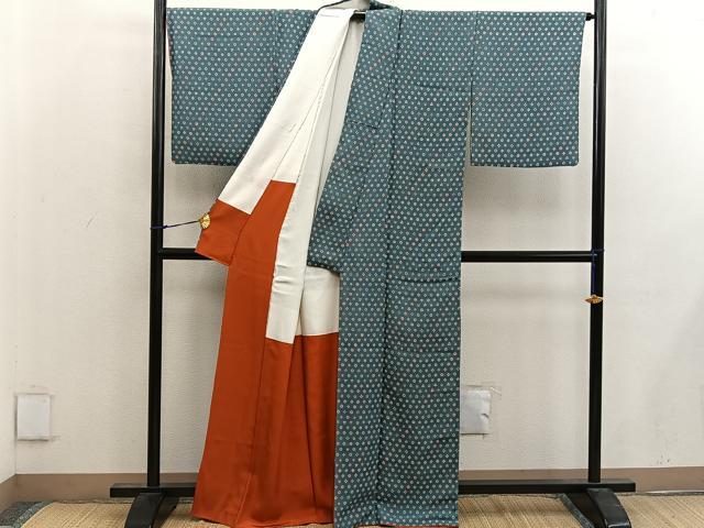 平和屋着物■上質な小紋　草花文　正絹　逸品　BAAW6974mz