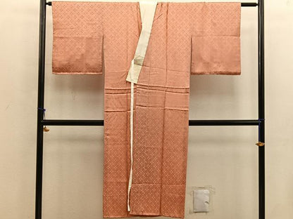 平和屋着物■長襦袢　袷　蜀江花地紋　黄丹色　正絹　逸品　BAAW6976mz
