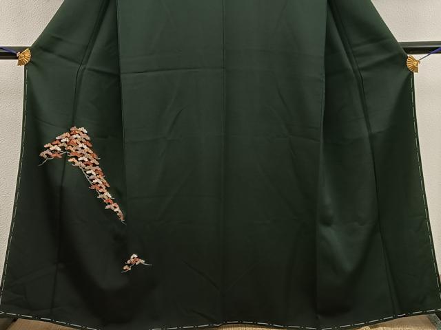 平和屋着物■色留訪問着 総刺繍 駒刺繍 松 金糸 正絹 逸品 BAAW6979mz