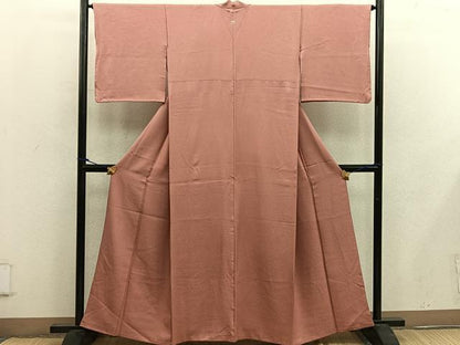 平和屋着物■上質な色無地 纁色 正絹 逸品 BAAW6980mz