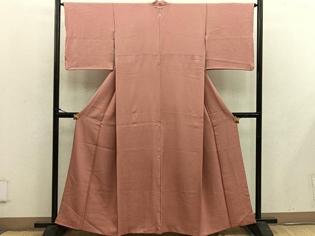 平和屋着物■上質な色無地 纁色 正絹 逸品 BAAW6980mz