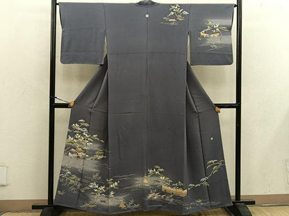 平和屋着物■訪問着 作家物 風景花文 正絹 逸品 BAAW6982mz