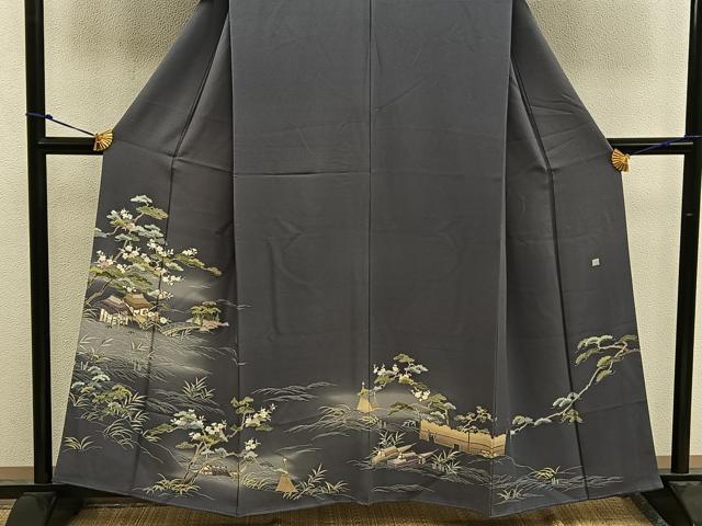 平和屋着物■訪問着 作家物 風景花文 正絹 逸品 BAAW6982mz