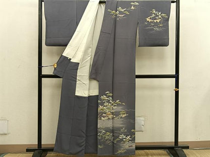 平和屋着物■訪問着 作家物 風景花文 正絹 逸品 BAAW6982mz