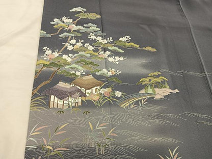 平和屋着物■訪問着 作家物 風景花文 正絹 逸品 BAAW6982mz