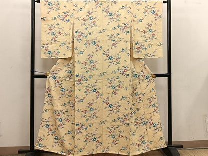 平和屋着物■上質な小紋 草花文 正絹 逸品 BAAW6986mz
