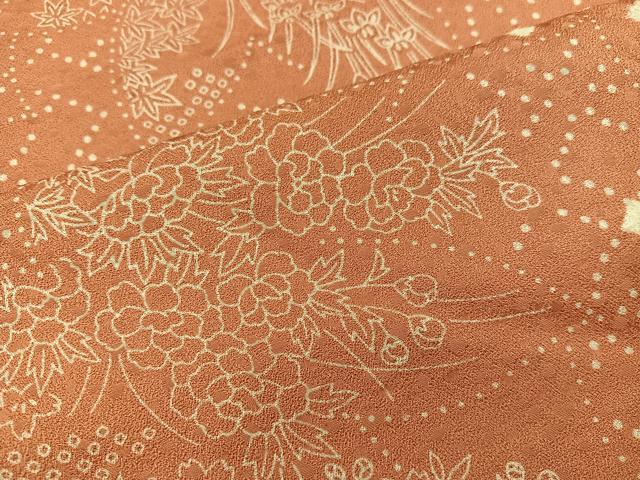 平和屋着物■上質な小紋 絞り 草花文 正絹 逸品 BAAW6988mz
