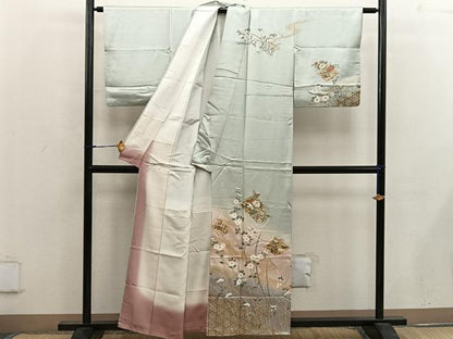 平和屋着物■訪問着 松皮菱花文 暈し染め 金彩 正絹 逸品 BAAW6989mz