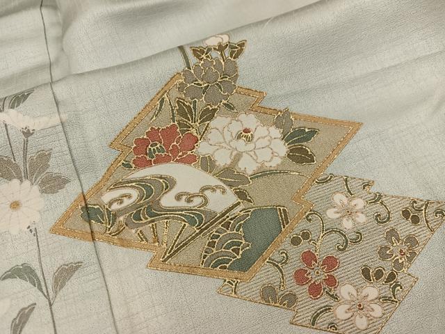 平和屋着物■訪問着 松皮菱花文 暈し染め 金彩 正絹 逸品 BAAW6989mz