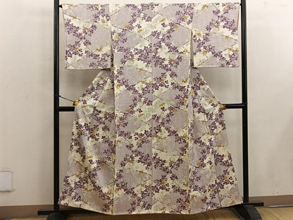 平和屋着物■上質な小紋 草花文 正絹 逸品 BAAW6993mz