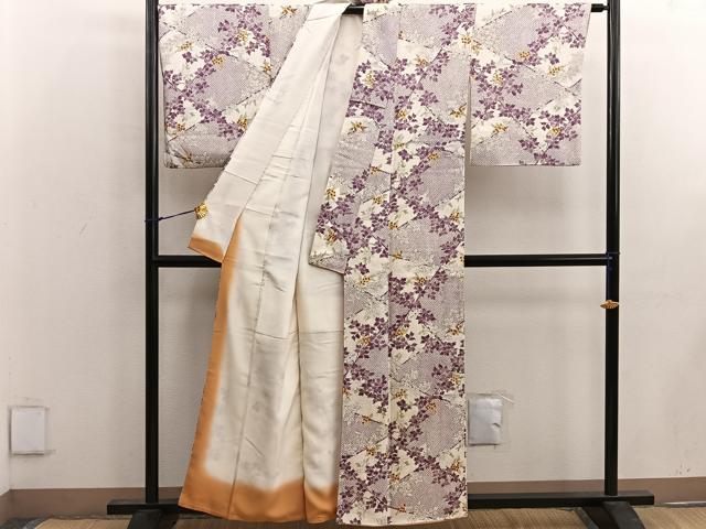 平和屋着物■上質な小紋 草花文 正絹 逸品 BAAW6993mz