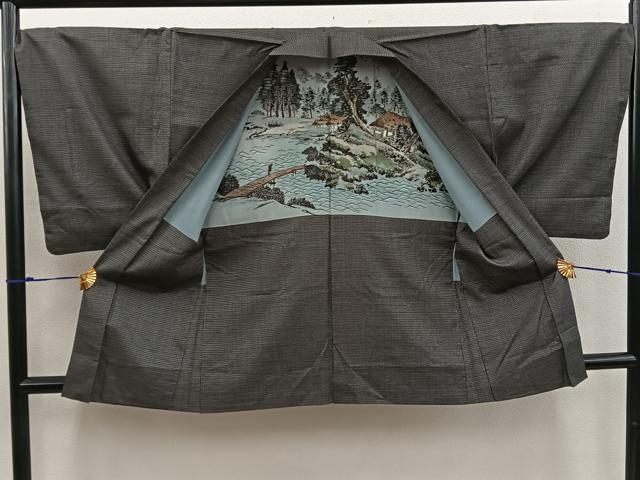 平和屋着物■男性　本場大島紬　アンサンブル　100亀甲　総詰め　正絹　逸品　BAAW6994mz