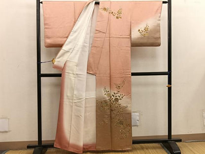 平和屋着物■訪問着 草花文 暈し染め 金彩 正絹 逸品 BAAW6996mz
