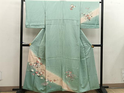 平和屋着物■訪問着 貝桶花文 暈し染め 正絹 逸品 BAAW7000mz