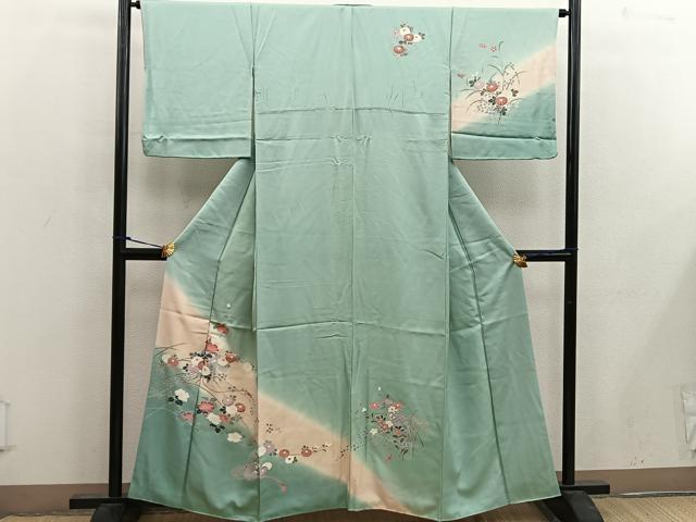 平和屋着物■訪問着 貝桶花文 暈し染め 正絹 逸品 BAAW7000mz