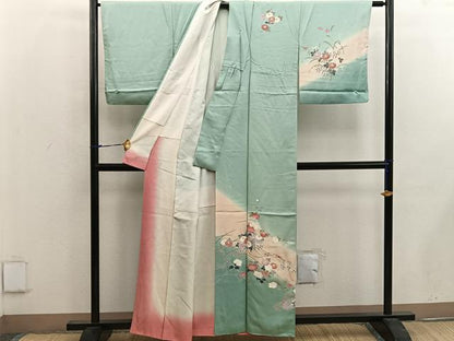 平和屋着物■訪問着 貝桶花文 暈し染め 正絹 逸品 BAAW7000mz