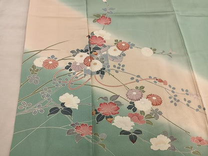 平和屋着物■訪問着 貝桶花文 暈し染め 正絹 逸品 BAAW7000mz