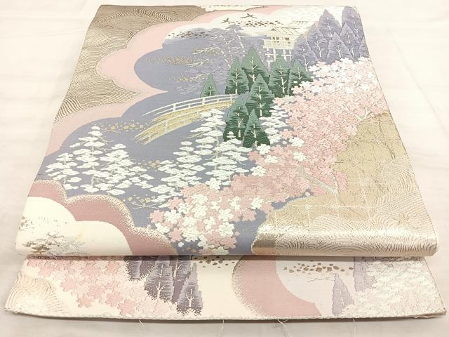 平和屋着物◎六通柄袋帯 吉祥萬代 金銀糸 正絹 逸品 BAAW7005qw