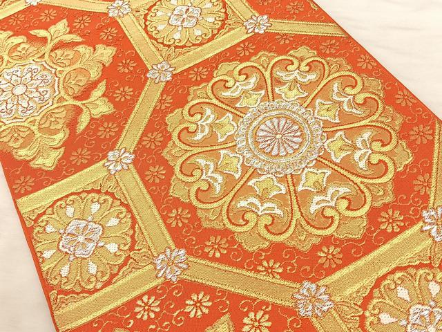 平和屋着物◎六通柄　本袋帯　唐織　安j寿　蜀江花文　金銀糸　正絹　逸品　BAAW7020qw