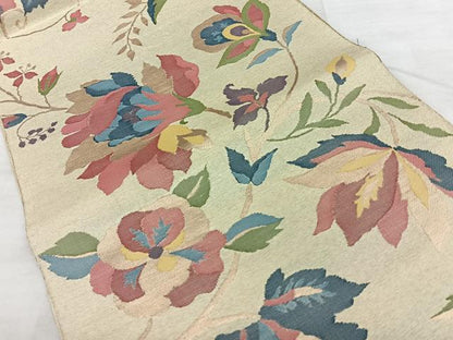 平和屋着物◎六通柄袋帯 唐織 花唐草文 金糸 正絹 逸品 BAAW7046qw