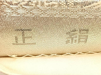 平和屋着物◎六通柄袋帯　唐織　風景文　プラチナ銀箔二重織　正絹　逸品　BAAW7089qw