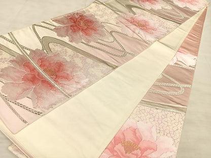 平和屋着物◎西陣 六通柄袋帯 唐織 牡丹 金銀糸 正絹 逸品 BAAW7103qw