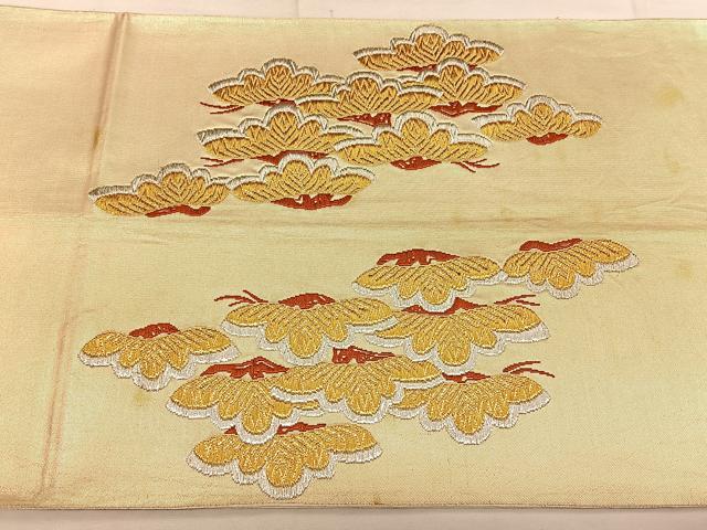 平和屋着物◎六通柄袋帯　唐織　枝松文　金銀糸　正絹　逸品　BAAW7107qw
