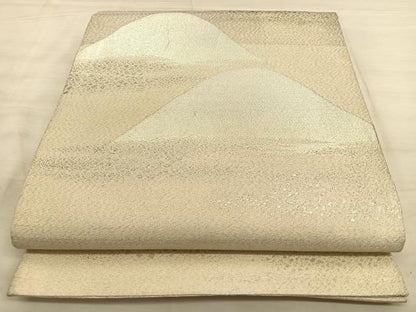 平和屋着物◎太鼓柄袋帯　綴れ　遠山文　銀糸　正絹　逸品　BAAW7140qw