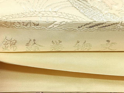 平和屋着物◎六通柄袋帯　唐織　錦絵巻物文　手先長尺織　銀糸　正絹　逸品　BAAW7155qw