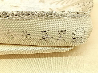 平和屋着物◎六通柄袋帯　唐織　錦絵巻物文　手先長尺織　銀糸　正絹　逸品　BAAW7155qw