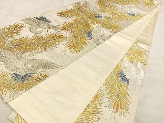 平和屋着物◎六通柄袋帯　唐織　松皮菱文　金銀糸　正絹　逸品　BAAW7160qw