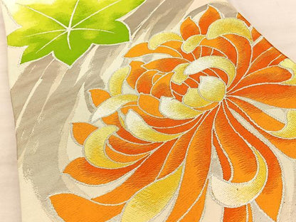 平和屋着物◎六通柄袋帯　乱菊　銀糸　正絹　逸品　BAAW7178qw