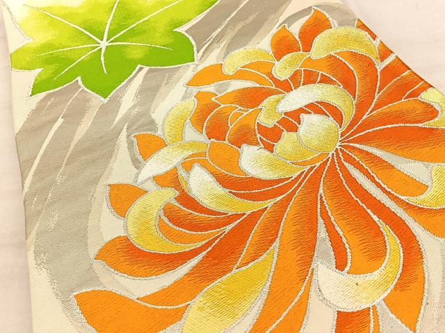 平和屋着物◎六通柄袋帯　乱菊　銀糸　正絹　逸品　BAAW7178qw