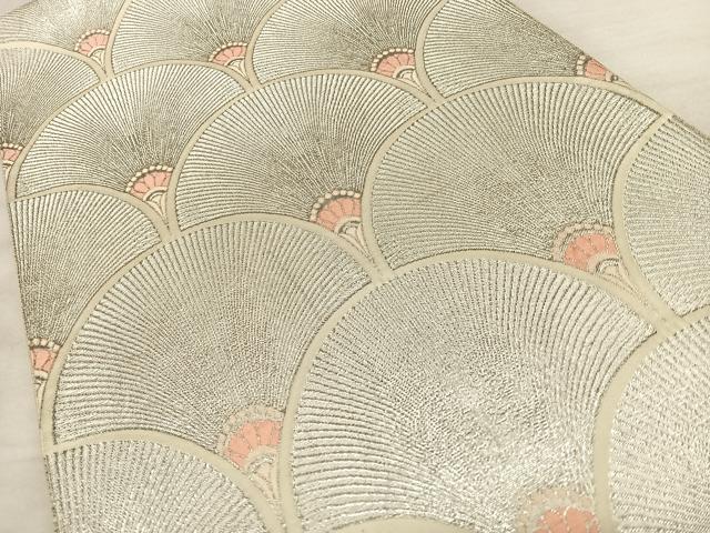 平和屋着物◎六通柄袋帯　唐織　青海波　銀糸　正絹　逸品　BAAW7191qw