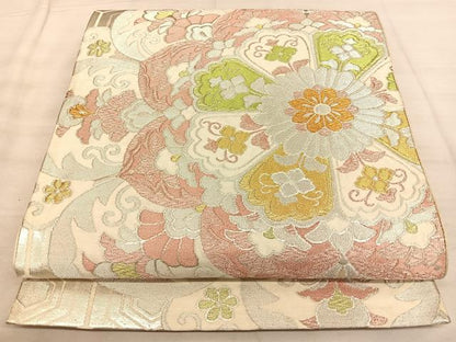 平和屋着物◎六通柄袋帯　唐織　正倉院花文　金銀糸　正絹　逸品　BAAW7203qw