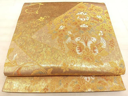 平和屋着物◎六通柄袋帯　瑞祥　金銀糸　引箔　正絹　逸品　BAAW7208qw