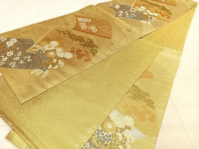 平和屋着物◎佐賀錦 六通柄袋帯 唐織 冊子花文 金糸 正絹 逸品 BAAW7220qw
