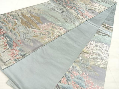 平和屋着物◎六通柄袋帯 唐織 古都名花 金銀糸 正絹 逸品 BAAW7226qw