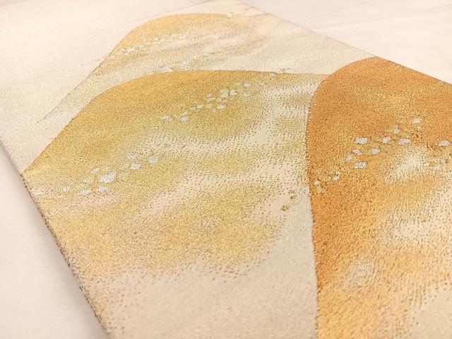 平和屋着物◎太鼓柄袋帯　綴れ　遠山箔散らし　金銀糸　正絹　逸品　BAAW7241qw